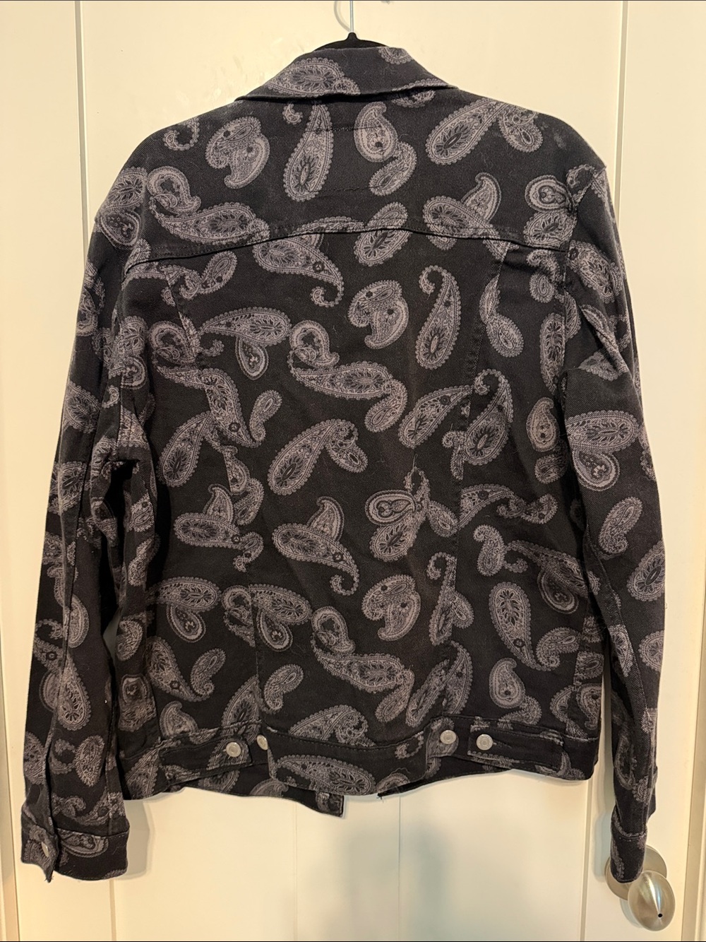 Levi's Cotton Blend Black Paisley Print Trucker Denim Classic Jacket - Picture 6 of 9